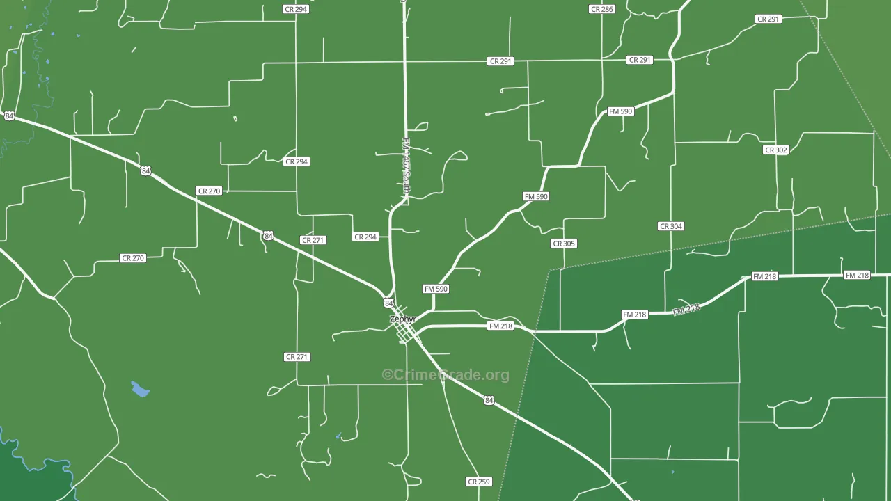76890, TX Map of Vehicle Theft Rates