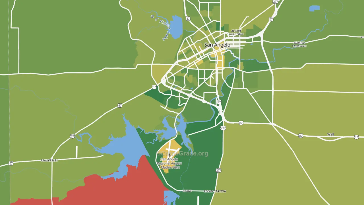76904, TX Map of Vehicle Theft Rates