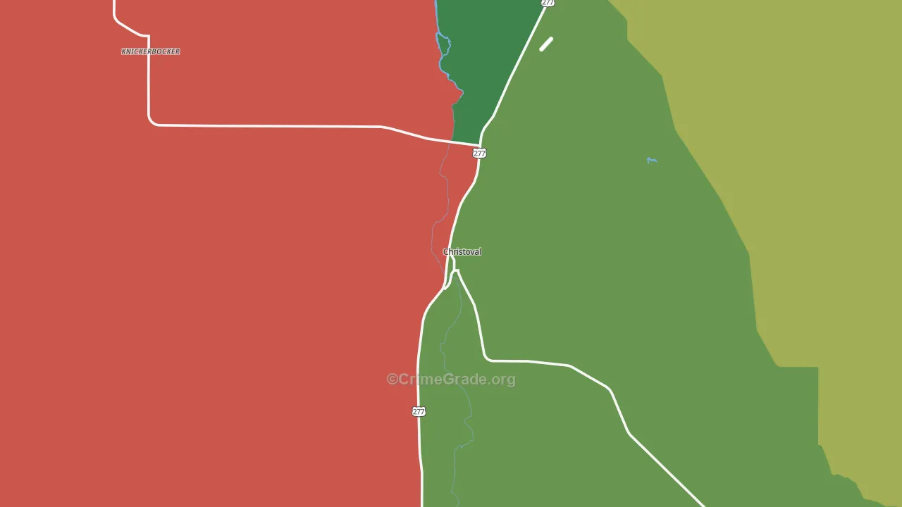 76935, TX Map of Vehicle Theft Rates