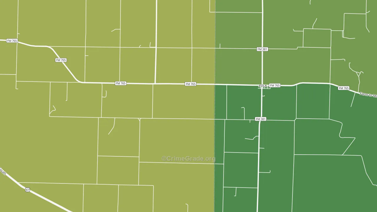 76937, TX Map of Vehicle Theft Rates