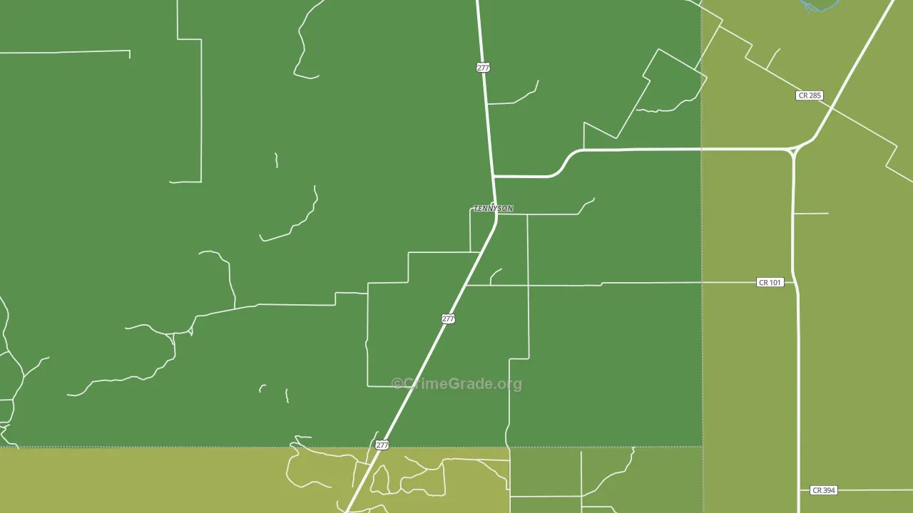 76953, TX Map of Vehicle Theft Rates