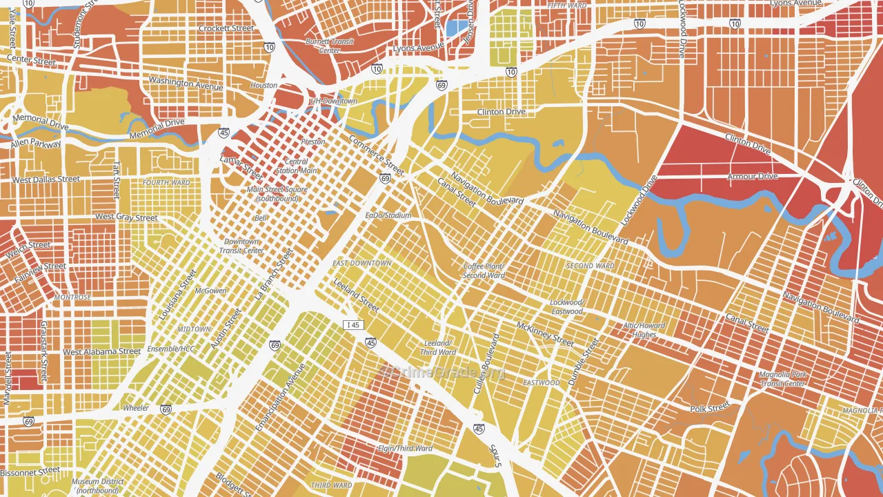 77003, TX Map of Vehicle Theft Rates