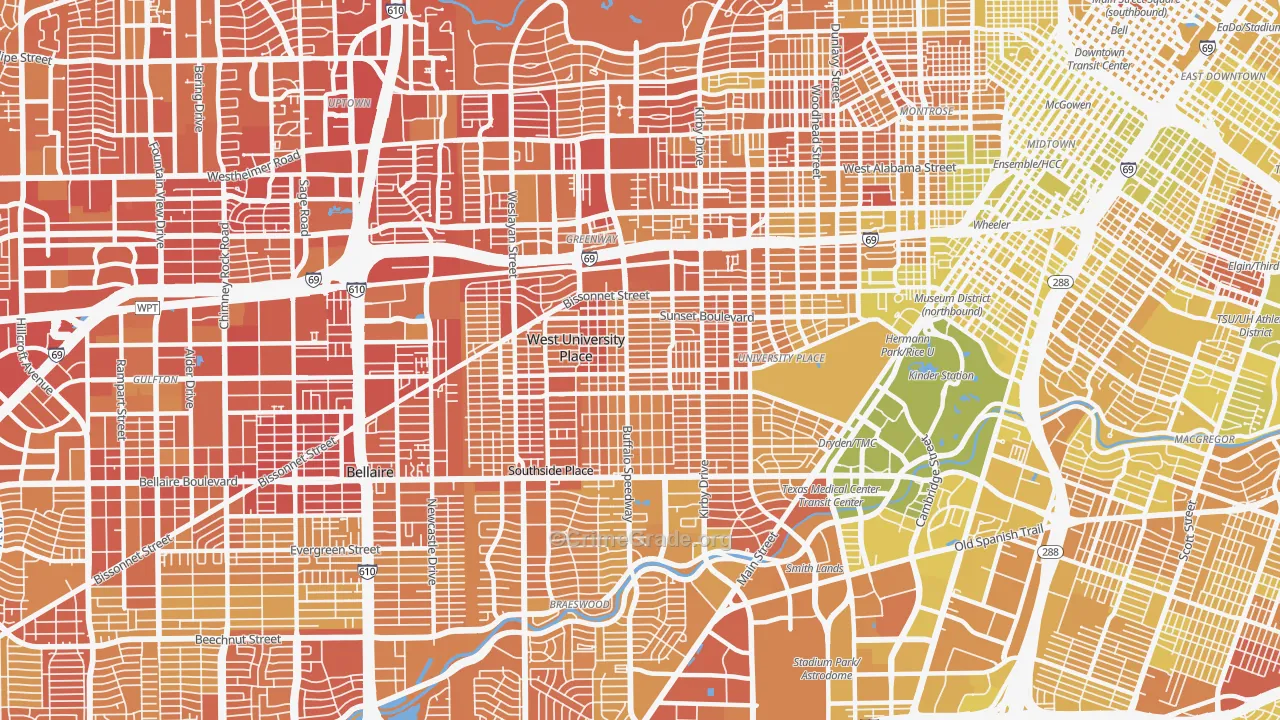 77005, TX Map of Vehicle Theft Rates