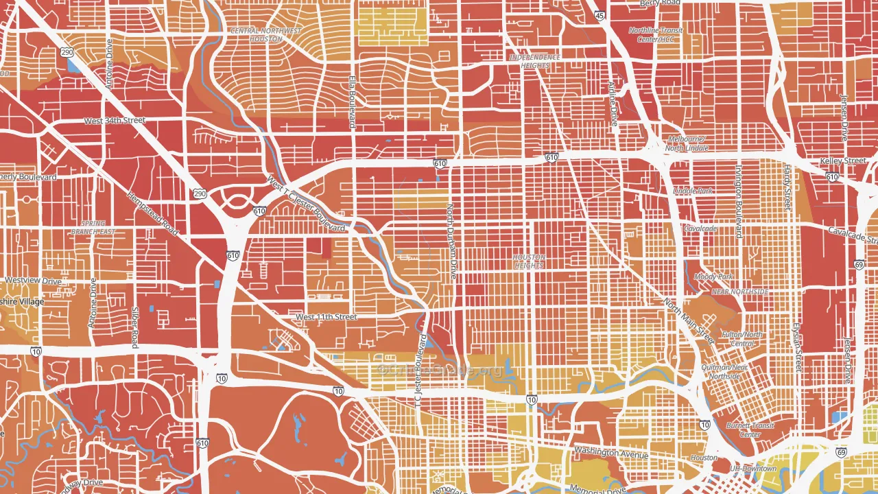 77008, TX Map of Vehicle Theft Rates