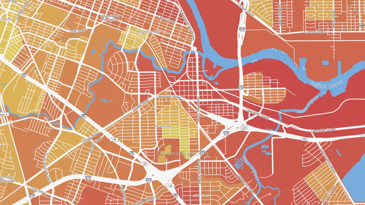 77012, TX Map of Vehicle Theft Rates