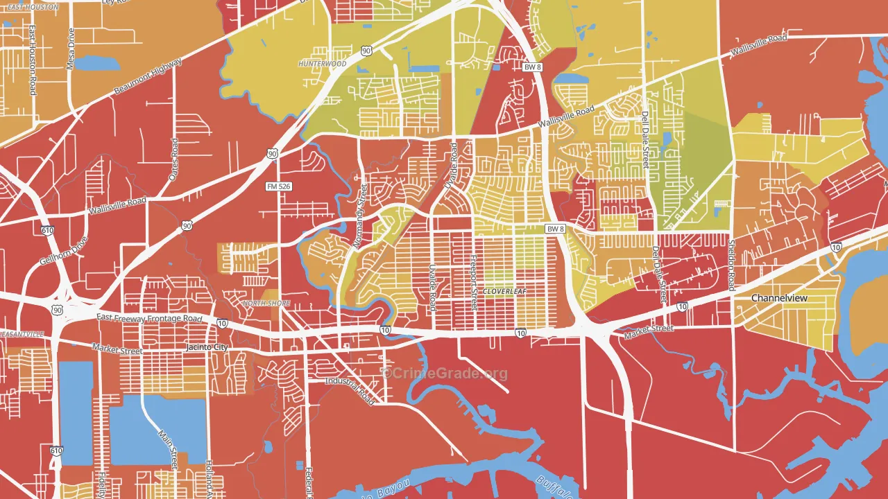77015, TX Map of Vehicle Theft Rates