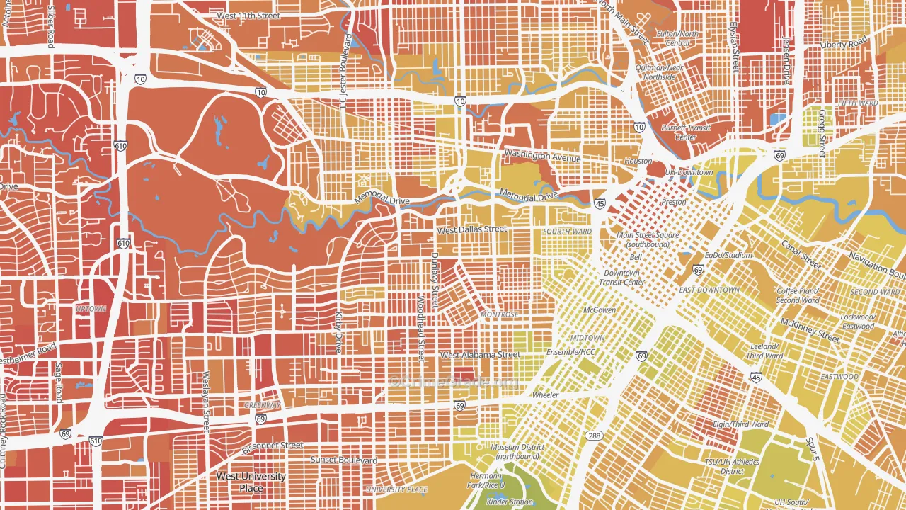77019, TX Map of Vehicle Theft Rates