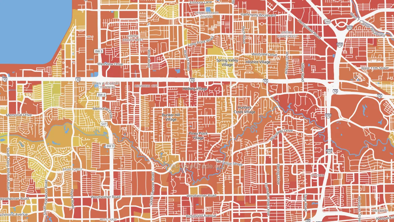 77024, TX Map of Vehicle Theft Rates