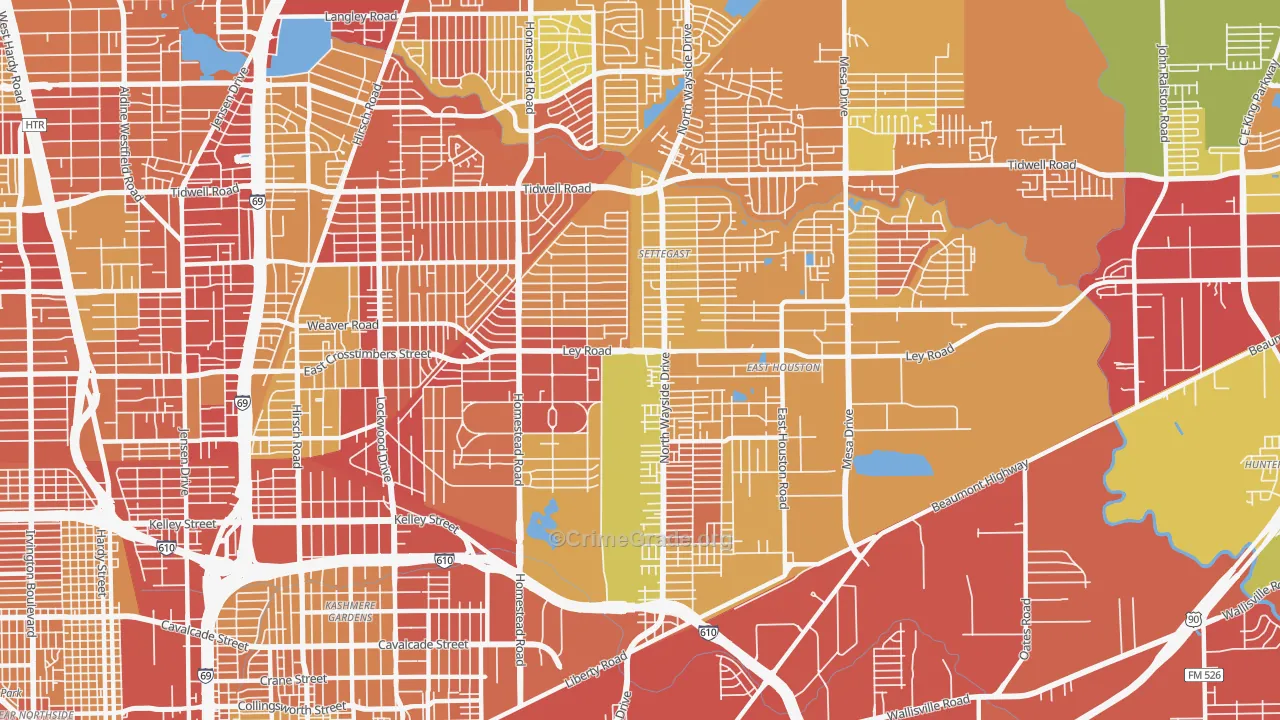 77028, TX Map of Vehicle Theft Rates