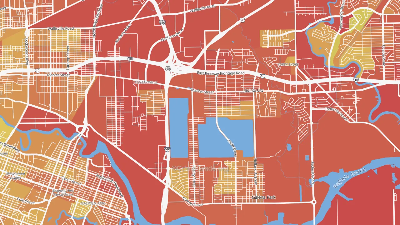 77029, TX Map of Vehicle Theft Rates