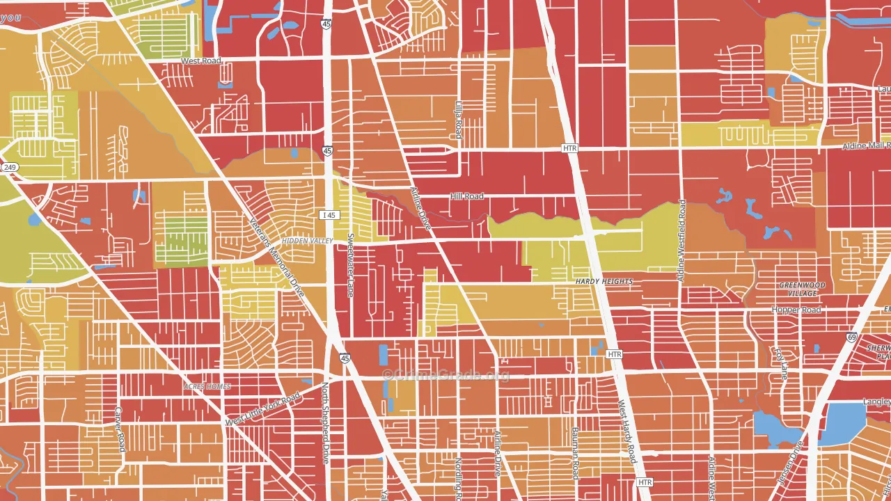 77037, TX Map of Vehicle Theft Rates