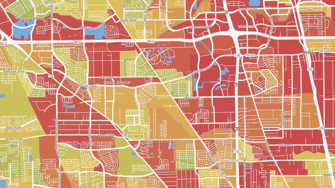 77038, TX Map of Vehicle Theft Rates