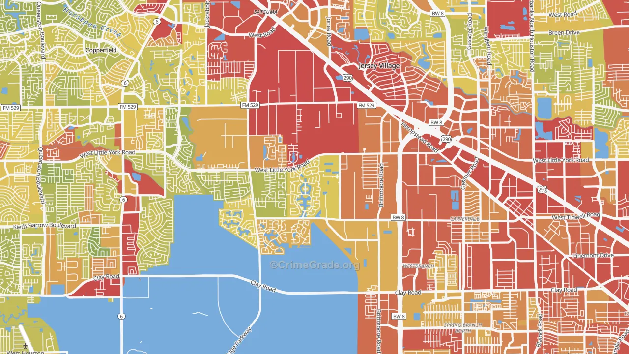 77041, TX Map of Vehicle Theft Rates