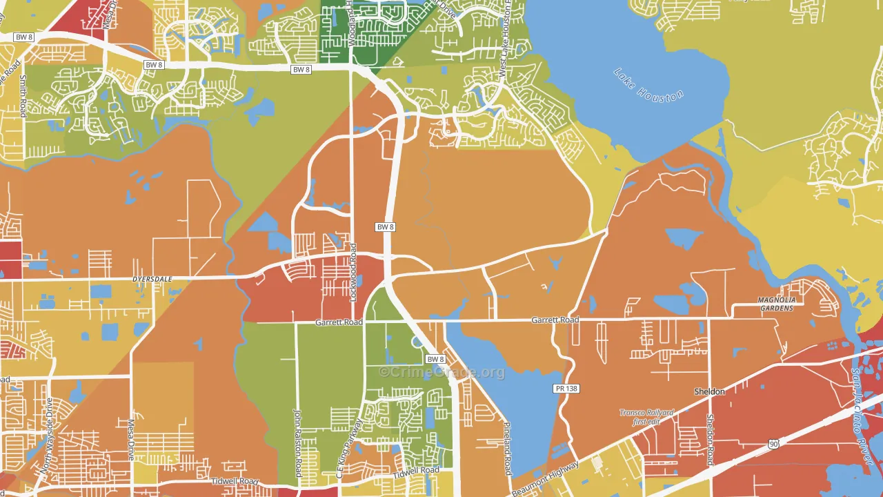 77044, TX Map of Vehicle Theft Rates