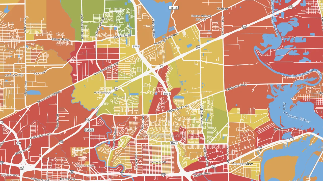 77049, TX Map of Vehicle Theft Rates