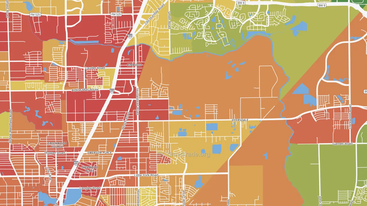 77050, TX Map of Vehicle Theft Rates