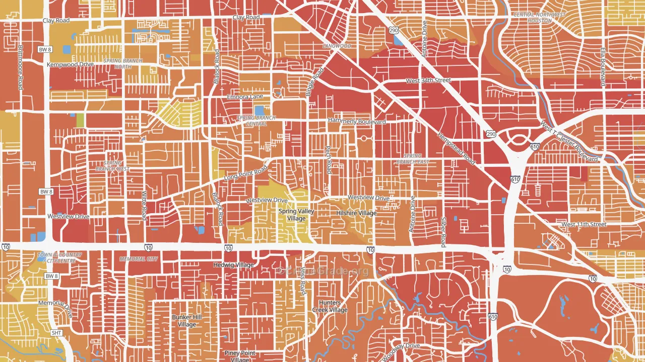 77055, TX Map of Vehicle Theft Rates