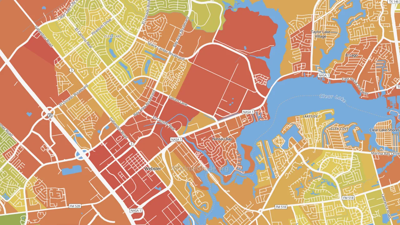 77058, TX Map of Vehicle Theft Rates