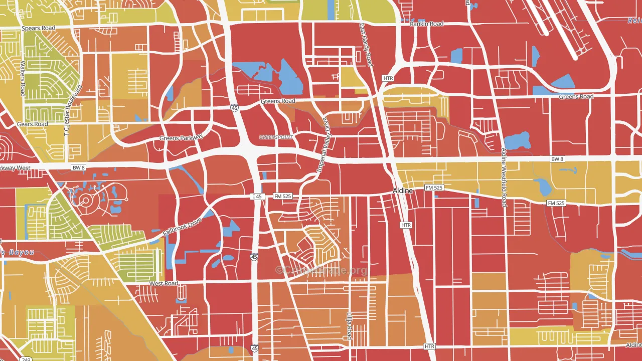 77060, TX Map of Vehicle Theft Rates