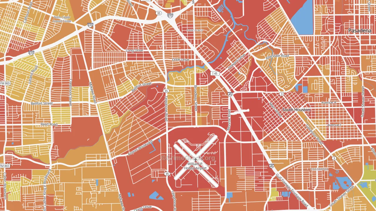 77061, TX Map of Vehicle Theft Rates