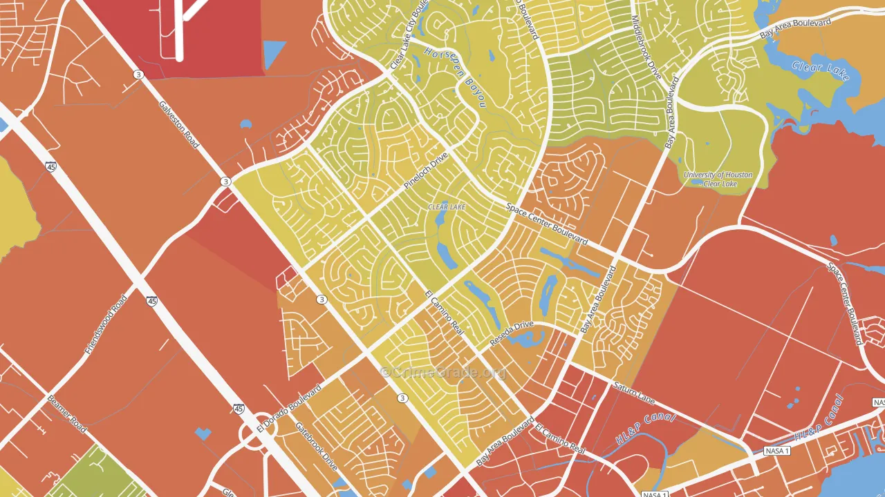 77062, TX Map of Vehicle Theft Rates