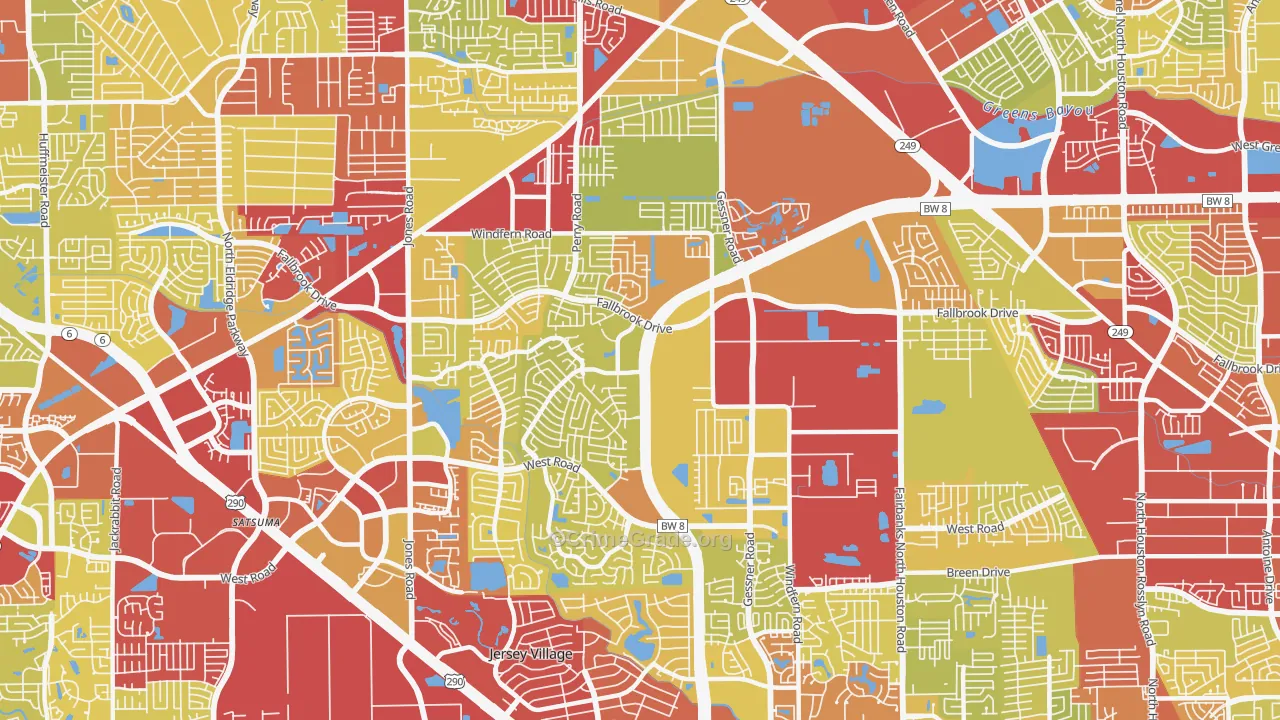 77064, TX Map of Vehicle Theft Rates