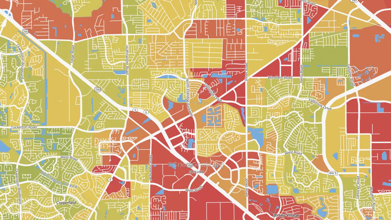 77065, TX Map of Vehicle Theft Rates