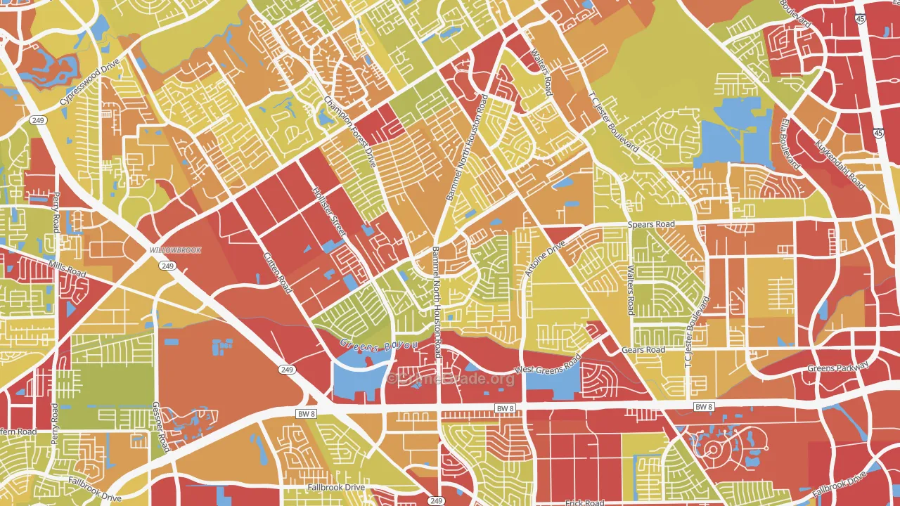 77066, TX Map of Vehicle Theft Rates