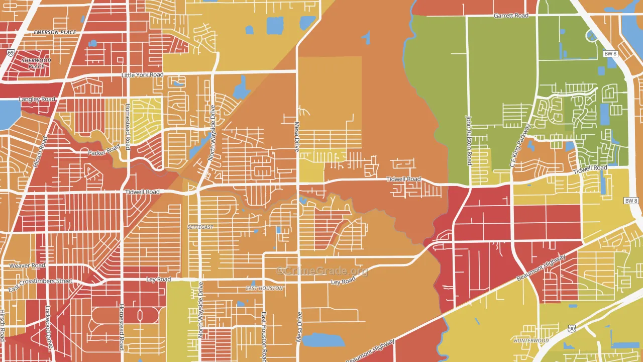 77078, TX Map of Vehicle Theft Rates