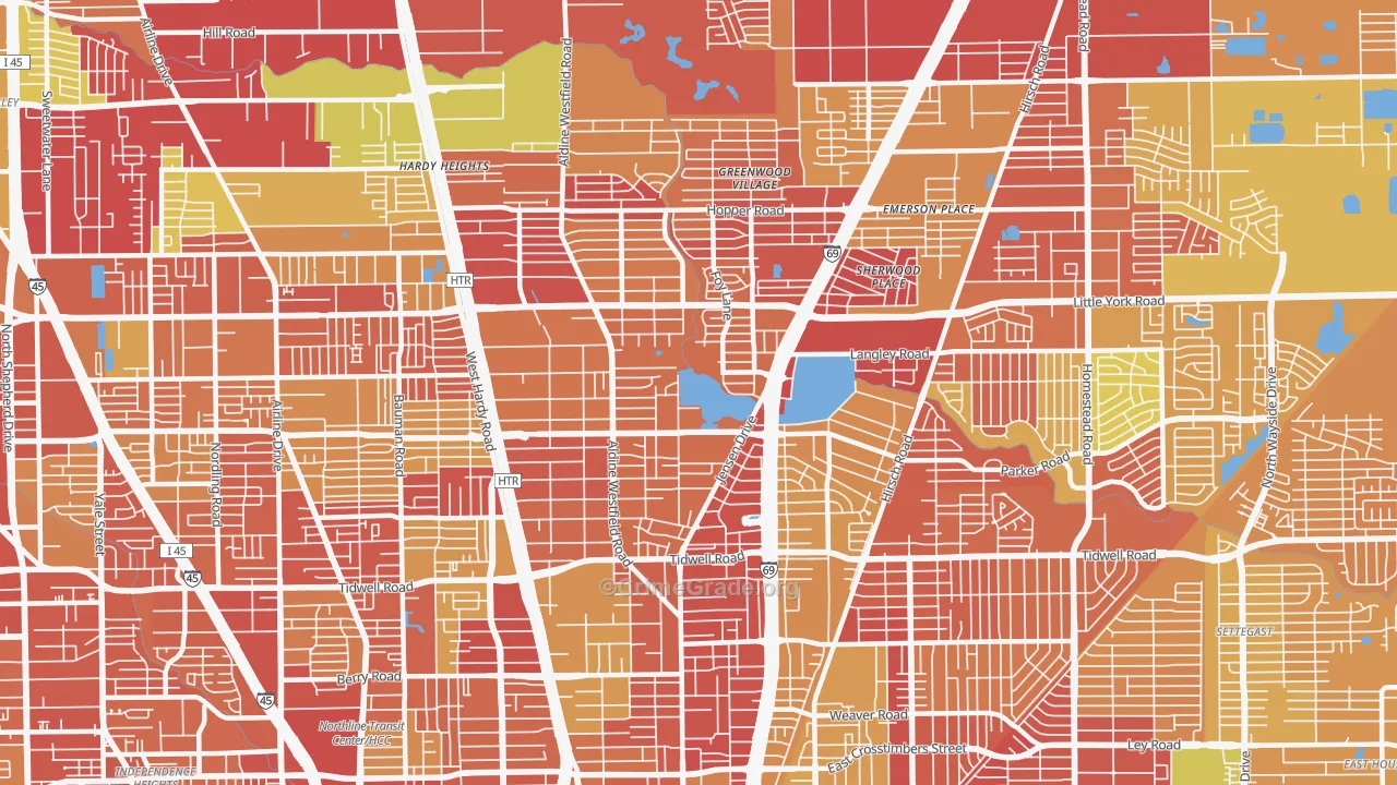 77093, TX Map of Vehicle Theft Rates