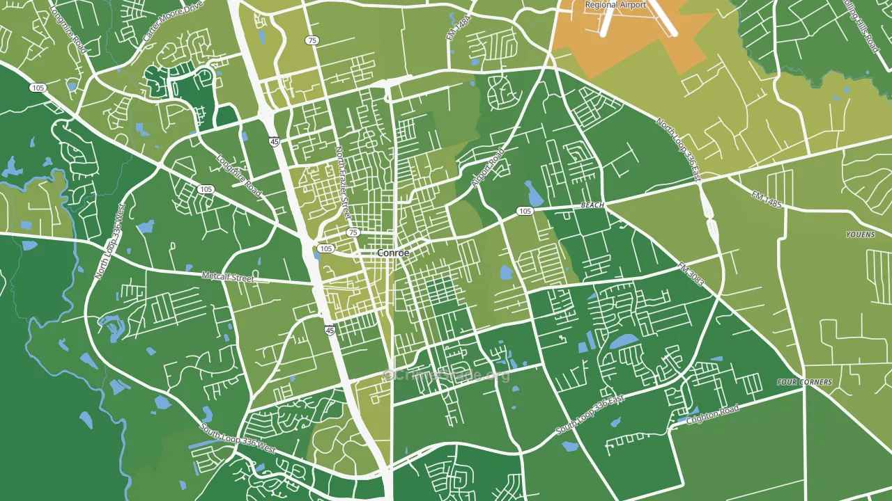 77301, TX Map of Vehicle Theft Rates