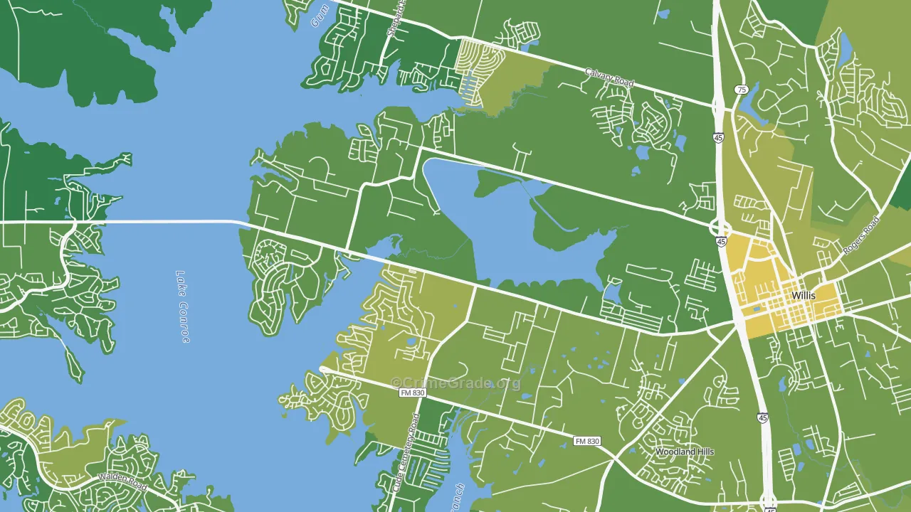 77318, TX Map of Vehicle Theft Rates