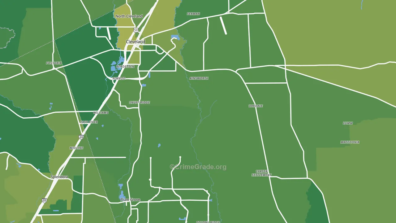 77327, TX Map of Vehicle Theft Rates