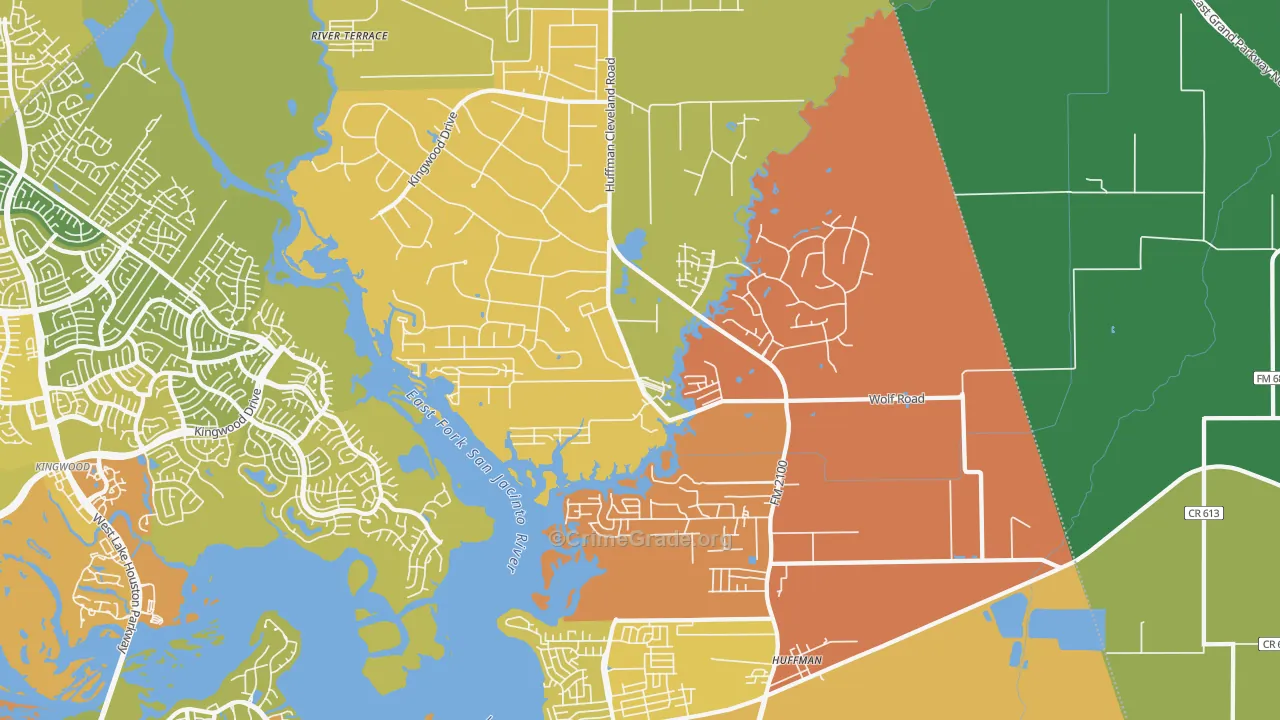 77336, TX Map of Vehicle Theft Rates