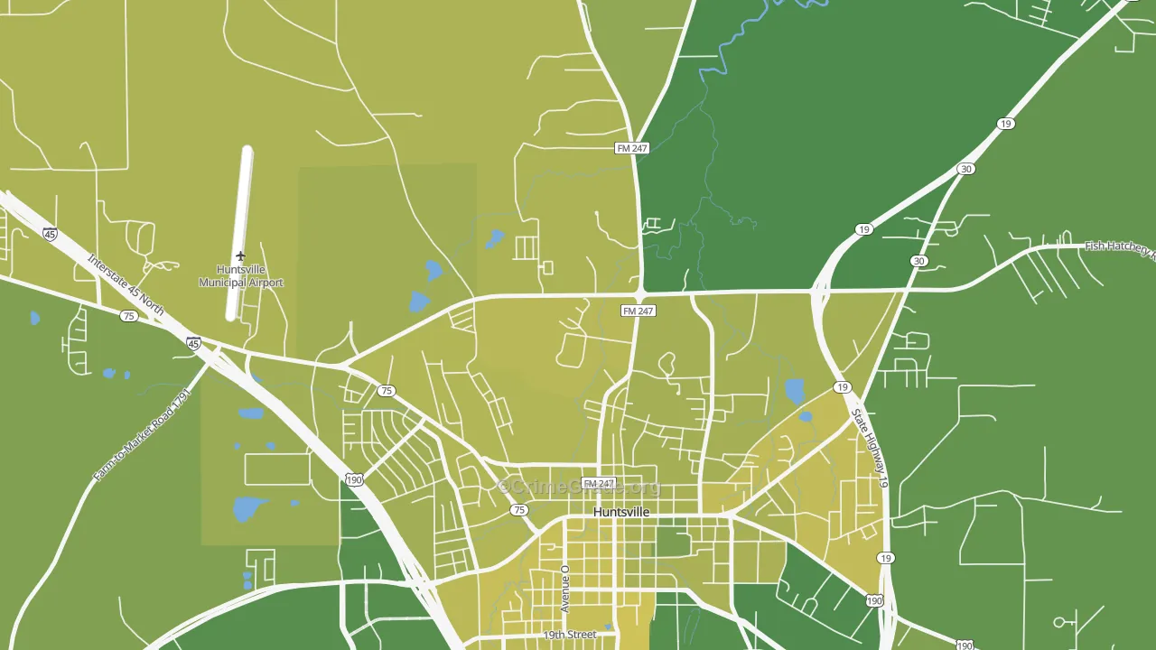 77342, TX Map of Vehicle Theft Rates
