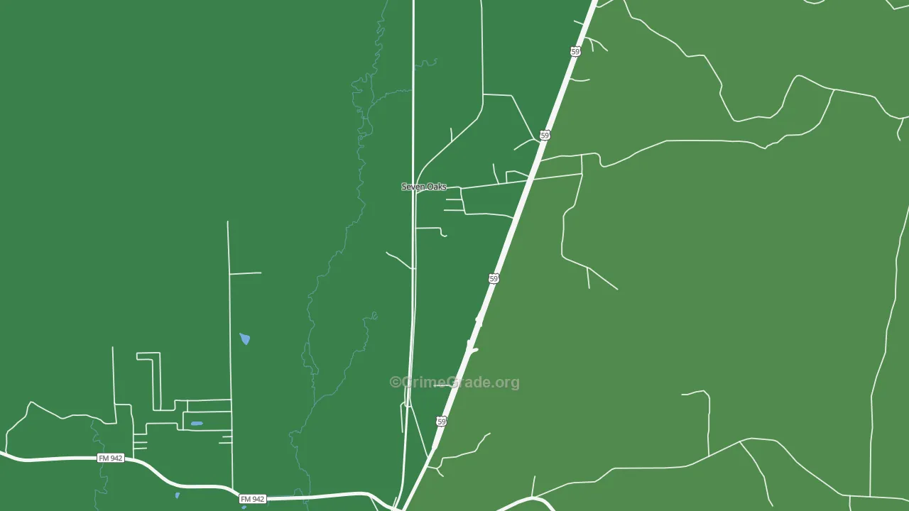 77350, TX Map of Vehicle Theft Rates