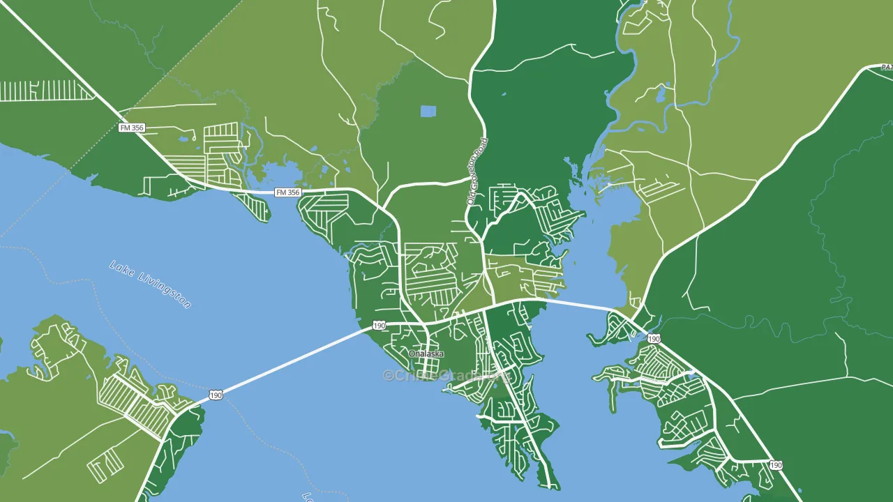 77360, TX Map of Vehicle Theft Rates