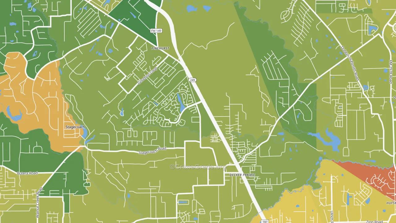 77362, TX Map of Vehicle Theft Rates