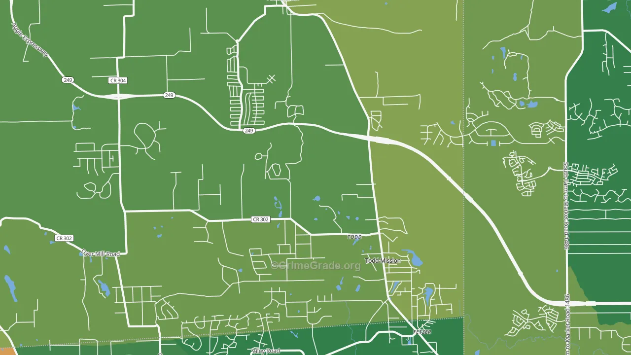 77363, TX Map of Vehicle Theft Rates