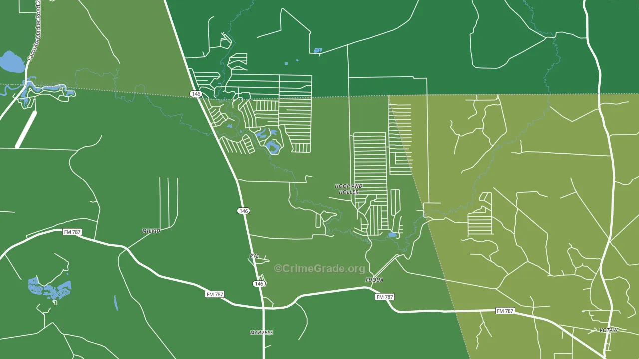 77369, TX Map of Vehicle Theft Rates