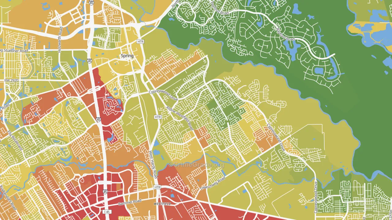 77373, TX Map of Vehicle Theft Rates