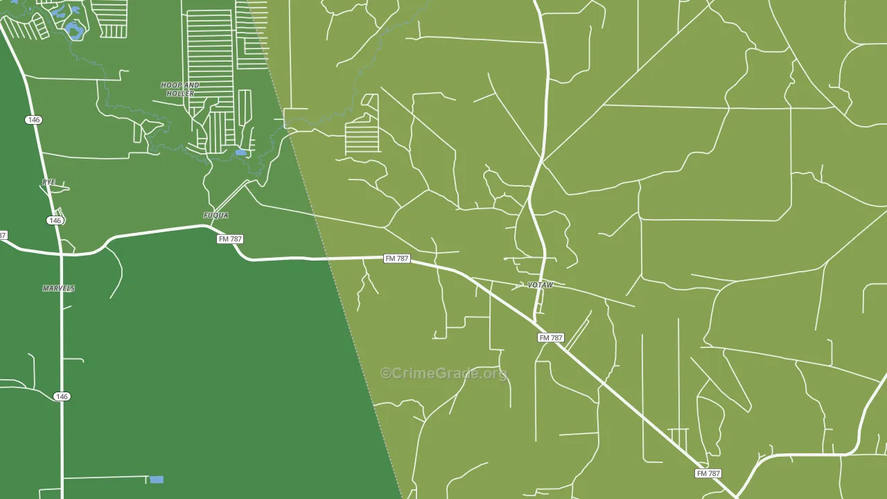 77376, TX Map of Vehicle Theft Rates