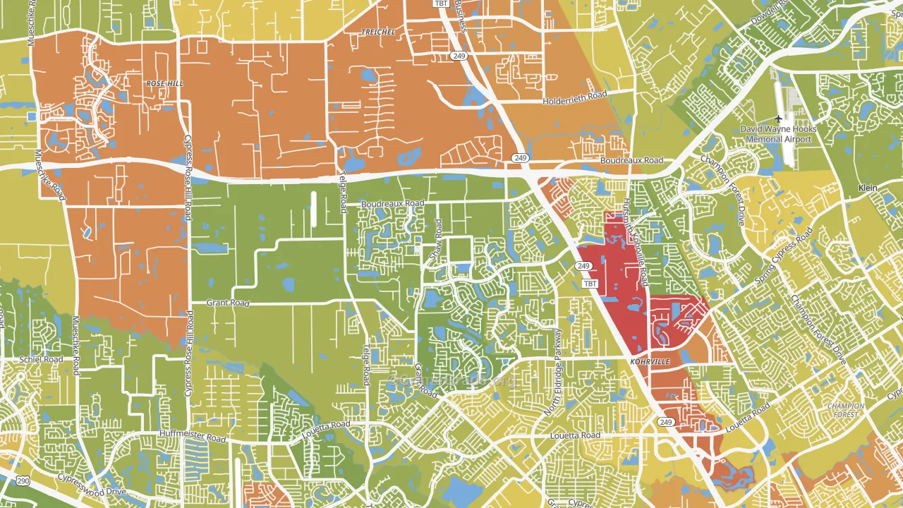 77377, TX Map of Vehicle Theft Rates