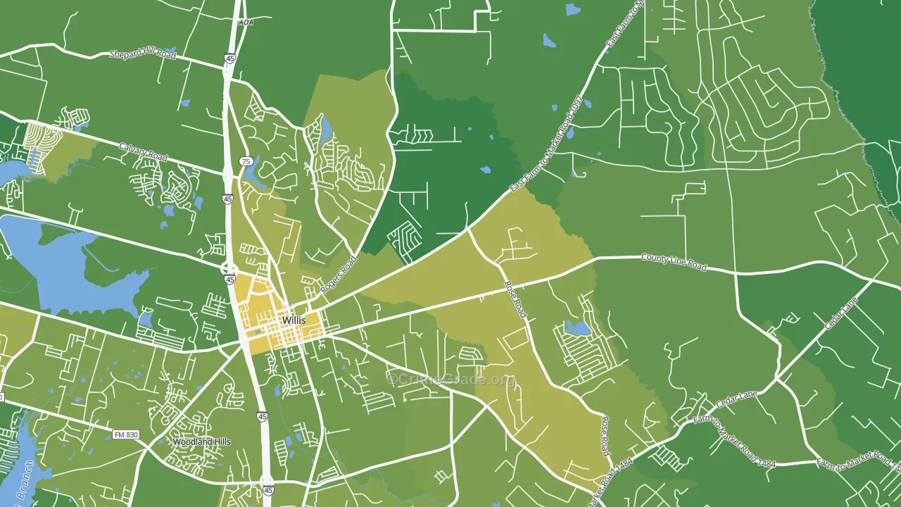 77378, TX Map of Vehicle Theft Rates