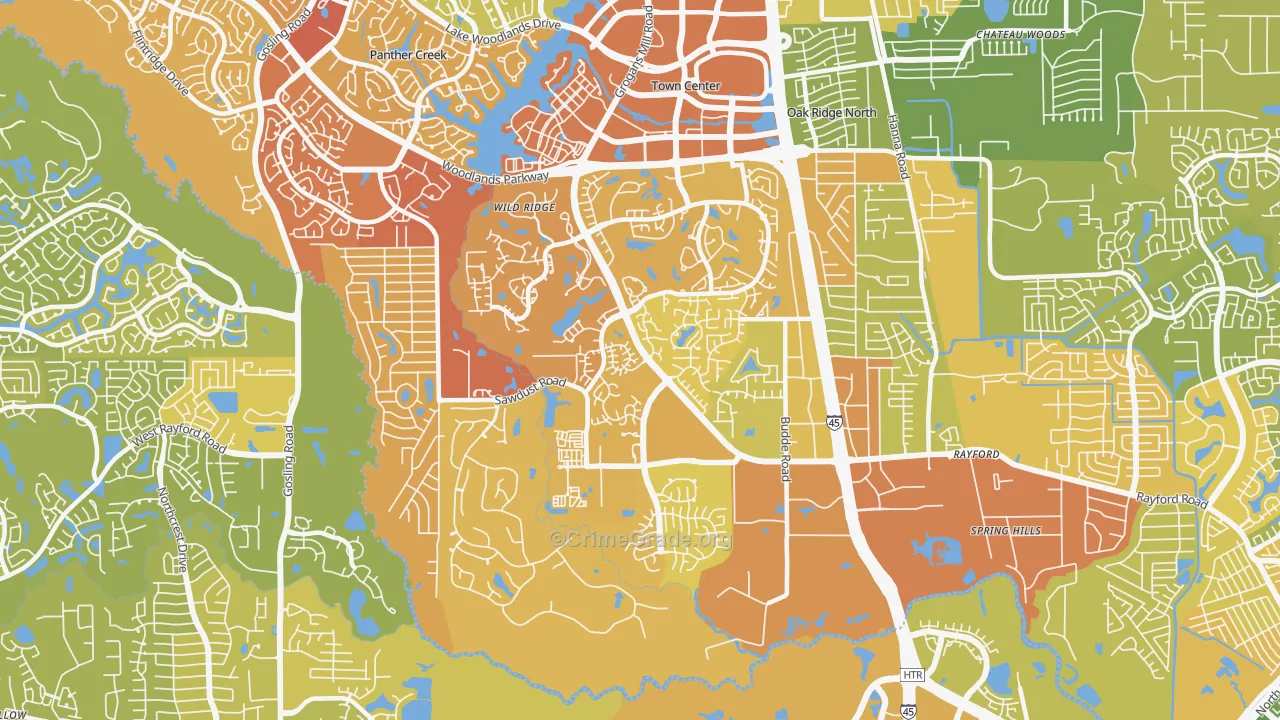 77380, TX Map of Vehicle Theft Rates
