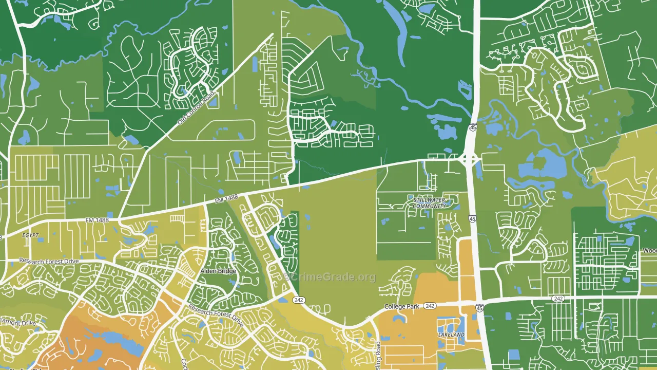 77384, TX Map of Vehicle Theft Rates