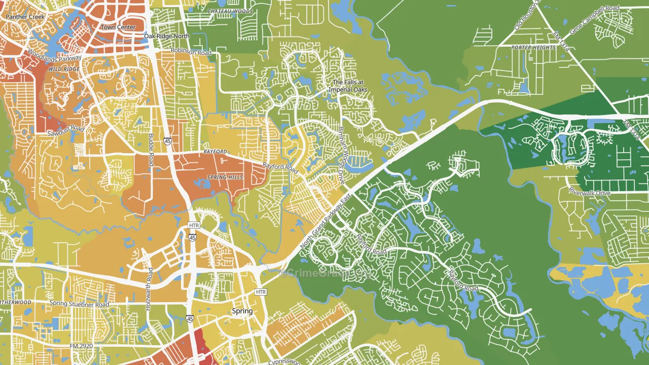 77386, TX Map of Vehicle Theft Rates