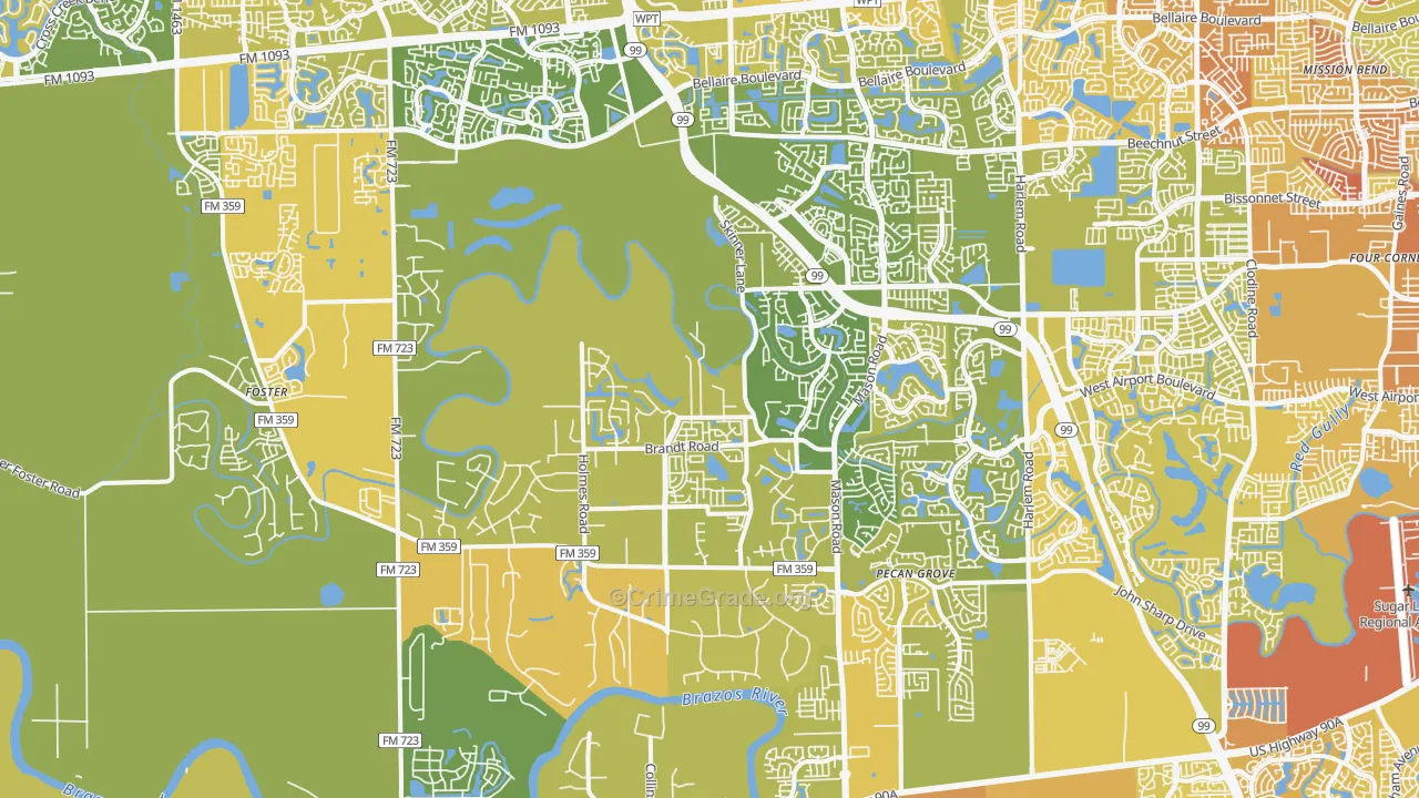 77406, TX Map of Vehicle Theft Rates