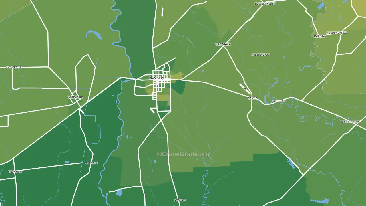 77414, TX Map of Vehicle Theft Rates