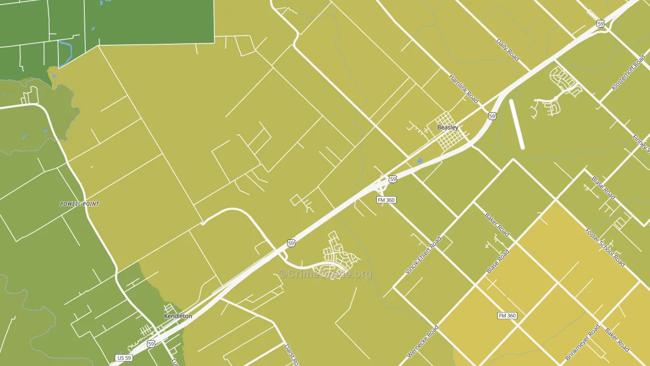 77417, TX Map of Vehicle Theft Rates